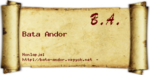 Bata Andor névjegykártya